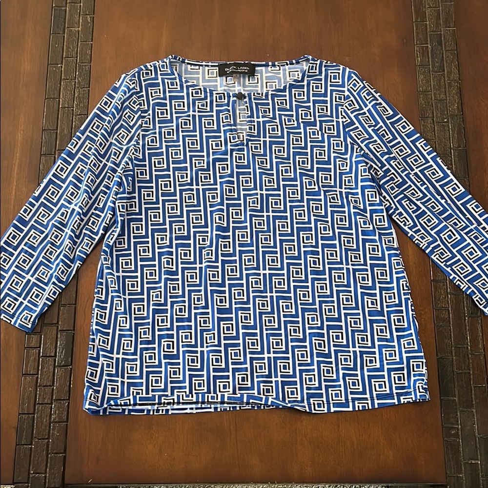 Blue Geometric Women's Top